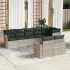 Set mobilier de grădină cu perne, 8 piese, negru, poliratan GartenMobel Dekor