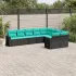 Set mobilier de grădină cu perne, 9 piese, negru, poliratan GartenMobel Dekor