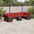 Set canapele de grădină cu perne, 11 piese, gri, poliratan GartenMobel Dekor