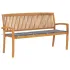 Bancă de grădină stivuibilă cu pernă, 159 cm, lemn masiv de tec GartenMobel Dekor
