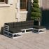 Set mobilier grădină cu perne, 6 piese, alb, lemn masiv de pin GartenMobel Dekor