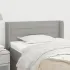 Tăblie de pat cu aripioare gri deschis 203x16x118/128 cm textil GartenMobel Dekor