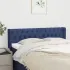 Tăblie de pat cu aripioare, albastru, 183x16x118/128 cm, textil GartenMobel Dekor