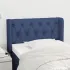 Tăblie de pat cu aripioare, albastru, 183x16x118/128 cm, textil GartenMobel Dekor