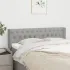 Tăblie de pat cu aripioare gri deschis 163x16x118/128 cm textil GartenMobel Dekor