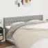 Tăblie de pat cu aripioare gri deschis 163x16x118/128 cm textil GartenMobel Dekor
