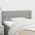 Tăblie de pat cu aripioare gri deschis 163x16x118/128 cm textil GartenMobel Dekor