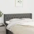 Tăblie de pat cu aripioare gri închis 163x16x118/128 cm textil GartenMobel Dekor