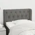 Tăblie de pat cu aripioare gri închis 163x16x118/128 cm textil GartenMobel Dekor