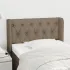 Tăblie de pat cu aripioare, gri taupe, 163x16x118/128cm, textil GartenMobel Dekor