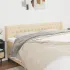 Tăblie de pat cu aripioare gri închis 203x16x78/88 cm textil GartenMobel Dekor