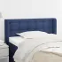 Tăblie de pat cu aripioare, albastru, 163x16x118/128 cm, textil GartenMobel Dekor