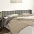 Tăblie de pat cu aripioare gri deschis 163x16x118/128cm catifea GartenMobel Dekor