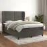Pat box spring cu saltea, gri deschis, 140x200 cm, catifea GartenMobel Dekor