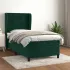 Pat box spring cu saltea, verde închis, 160x200 cm, catifea GartenMobel Dekor