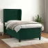 Pat box spring cu saltea, verde închis, 160x200 cm, catifea GartenMobel Dekor