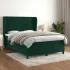Pat box spring cu saltea, verde închis, 160x200 cm, catifea GartenMobel Dekor