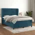 Pat box spring cu saltea, gri deschis, 140x190 cm, catifea GartenMobel Dekor