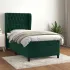 Pat box spring cu saltea, gri deschis, 100x200 cm, catifea GartenMobel Dekor