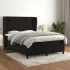 Pat box spring cu saltea, negru, 200x200 cm, catifea GartenMobel Dekor