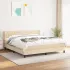 Pat box spring cu saltea, crem, 200x200 cm, textil GartenMobel Dekor