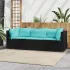 Set mobilier de grădină cu perne, 3 piese, negru, poliratan GartenMobel Dekor