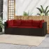 Set mobilier de grădină cu perne, 3 piese, negru, poliratan GartenMobel Dekor