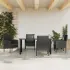 Set mobilier de grădină, 5 piese, negru, poliratan și oțel GartenMobel Dekor
