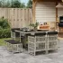 Set mobilier de grădină cu perne, 13 piese, gri, poliratan GartenMobel Dekor