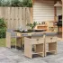 Set mobilier pentru grădină, 7 piese, cu perne, bej, poliratan GartenMobel Dekor