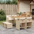 Set de masă pentru grădină, 9 piese, cu perne, bej, poliratan GartenMobel Dekor