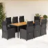 Set mobilier de grădină cu perne, 5 piese, negru, poliratan GartenMobel Dekor