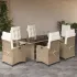 Set mobilier de grădină cu perne, 7 piese gri deschis poliratan GartenMobel Dekor