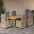 Set mobilier de grădină cu perne, 7 piese, negru, poliratan GartenMobel Dekor