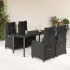 Set mobilier de grădină cu perne, 5 piese, negru, poliratan GartenMobel Dekor