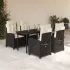 Set mobilier de grădină cu perne, 3 piese, negru, poliratan GartenMobel Dekor