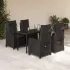 Set mobilier de grădină cu perne, 5 piese, negru, poliratan GartenMobel Dekor