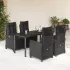 Set mobilier de grădină cu perne, 5 piese, negru, poliratan GartenMobel Dekor