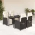 Set mobilier de grădină cu perne, 7 piese, negru, poliratan GartenMobel Dekor