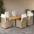 Set mobilier grădină cu perne, 9 piese, gri, poliratan GartenMobel Dekor