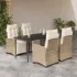 Set de masă pentru grădină, 7 piese, cu perne, bej, poliratan GartenMobel Dekor