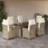 Set mobilier de grădină cu perne, 9 piese, negru, poliratan GartenMobel Dekor