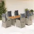 Set mobilier de grădină cu perne, 9 piese, negru, poliratan GartenMobel Dekor
