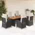 Set mobilier de grădină cu perne, 9 piese, negru, poliratan GartenMobel Dekor