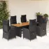 Set mobilier de grădină cu perne, 9 piese, negru, poliratan GartenMobel Dekor