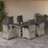 Set mobilier de grădină cu perne, 9 piese, negru, poliratan GartenMobel Dekor