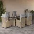 Set mobilier de grădină cu perne, 9 piese, negru, poliratan GartenMobel Dekor