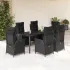 Set mobilier de grădină cu perne, 7 piese, negru, poliratan GartenMobel Dekor