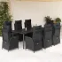 Set mobilier de grădină cu perne, 7 piese, negru, poliratan GartenMobel Dekor
