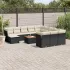 Set mobilier de grădină cu perne, 13 piese, negru, poliratan GartenMobel Dekor